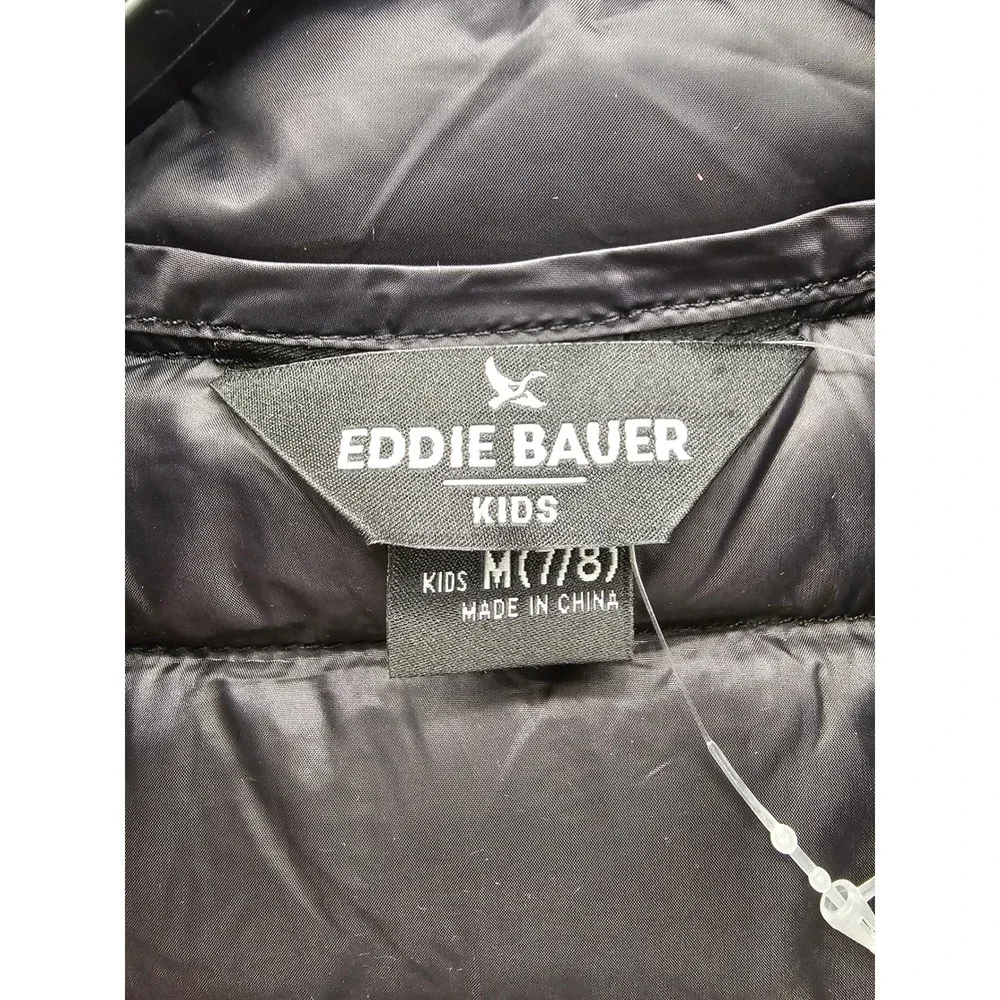 Eddie Bauer Youth Down Packable Jacket Black Kids Size Medium‎ 7/8 E934OW903 NEW